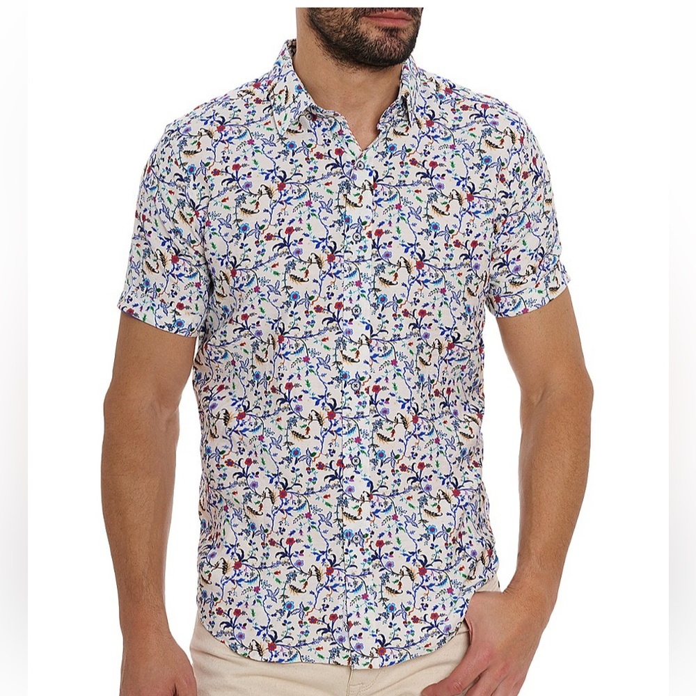 Robert Graham Landon Floral Print Slim Fit Button Down Shirt - Picture 2 of 12